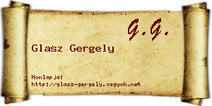 Glasz Gergely névjegykártya